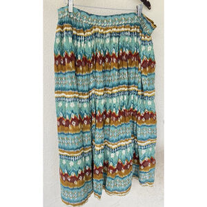 Brownstone Woman Broomstick Boho Skirt 1X Elastic Waist Stretch Flowy Hippie